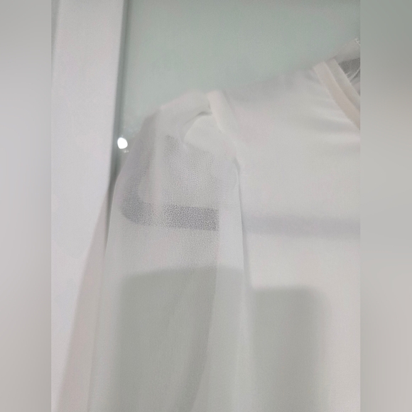 Wilfred Aritzia Swept Dress Puff-sleeve chiffon mini dress - Picture 8 of 17